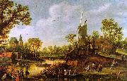 Jan van  Goyen River Landscape Germany oil painting reproduction